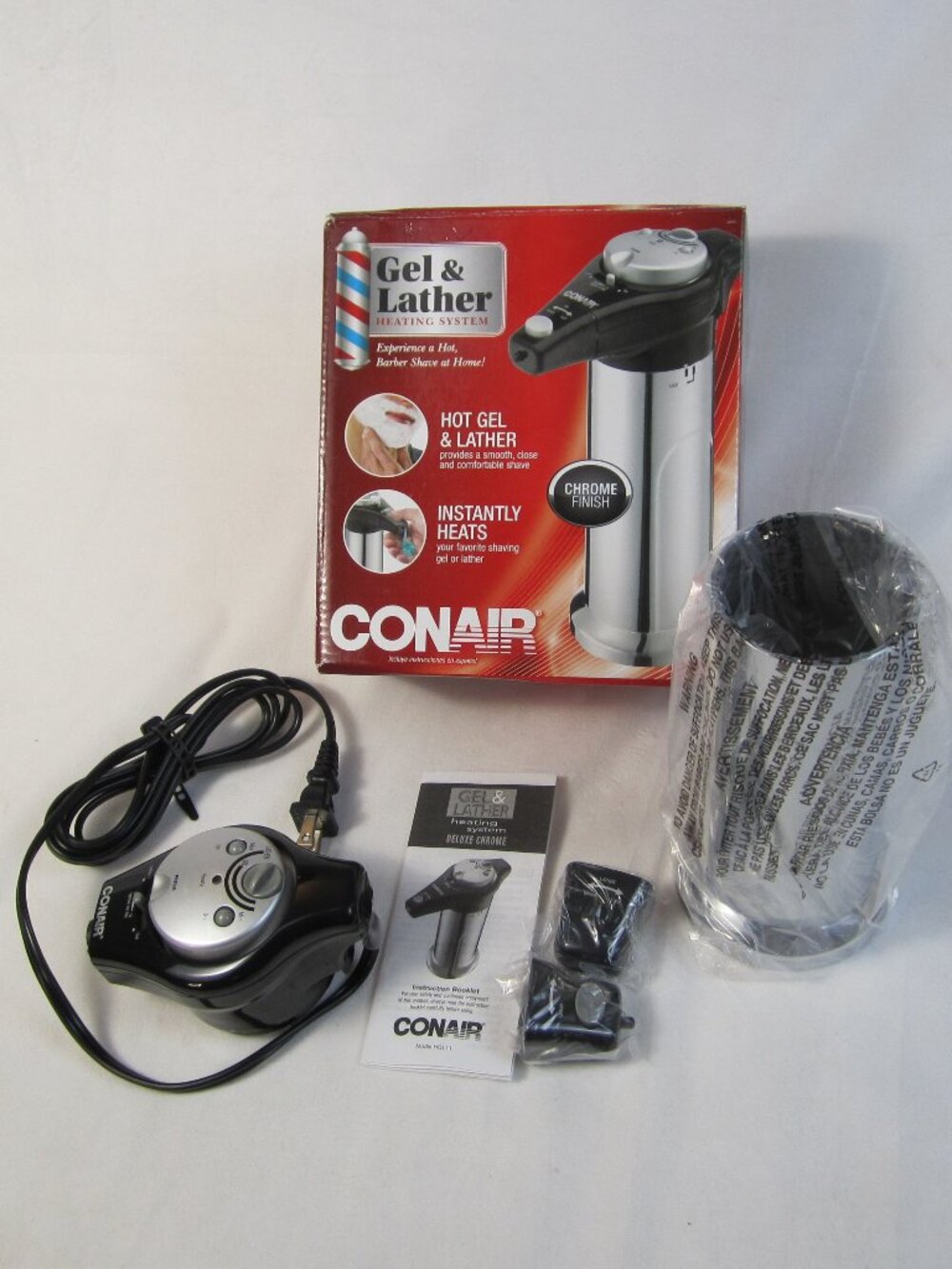 Conair HGL11R Gel & Lather Heating System Chrome Machine Shaving Cream Warmer